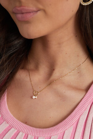 Necklace pearl love - gold h5 Picture3